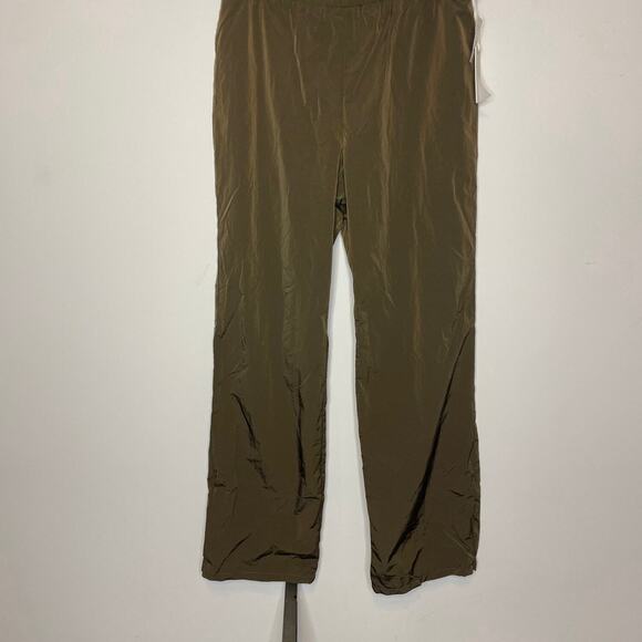 Good American Wide Leg Track Pants MEDIUM Mocha Pull On Casual Athletic Gym - Picture 4 of 13